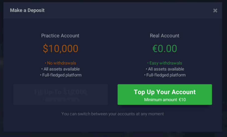 ฝากเงิน IQ Option ผ่านธนาคารในประเทศมาเลเซีย ไทย และลาว