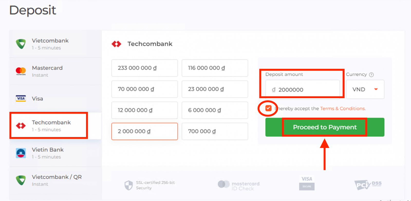 ฝากเงินบน IQ Option เวียดนาม: Visa/Mastercard, Internet Banking และ E-wallets