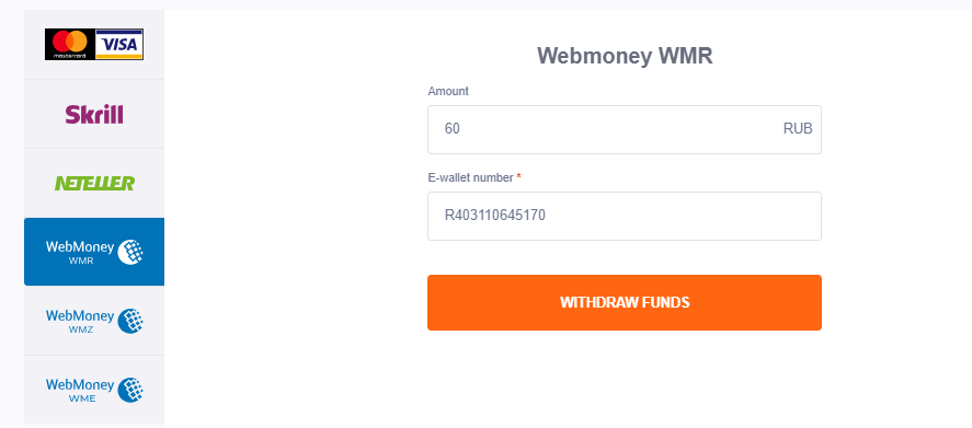 Deposit IQ Option melalui WebMoney: Minimum, Langkah, dan Waktu