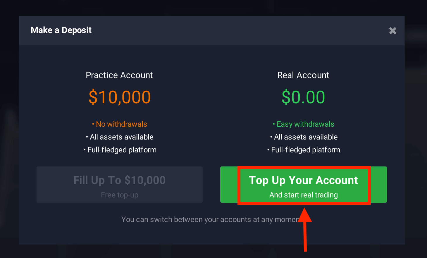 Otvorite demo račun na IQ Option: Brzo postavljanje i pristup