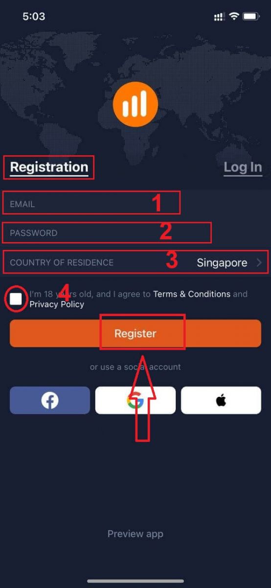 Come registrare e accedere all'account in IQ Option